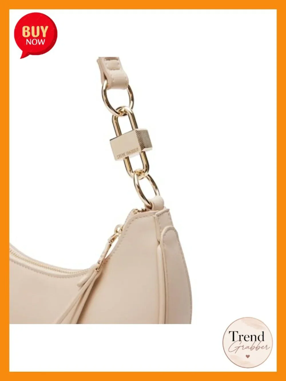 Crescent Shoulder Bag with Zip Closure and Multiple Pockets